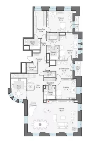Продажа квартиры площадью 372.6 м² 6 этаж в Клубный дом «Чистые Пруды» по адресу Басманный, Потаповский пер. 5 строение 4