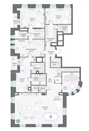 Продажа квартиры площадью 387.6 м² 6 этаж в Клубный дом «Чистые Пруды» по адресу Басманный, Потаповский пер. 5 строение 4